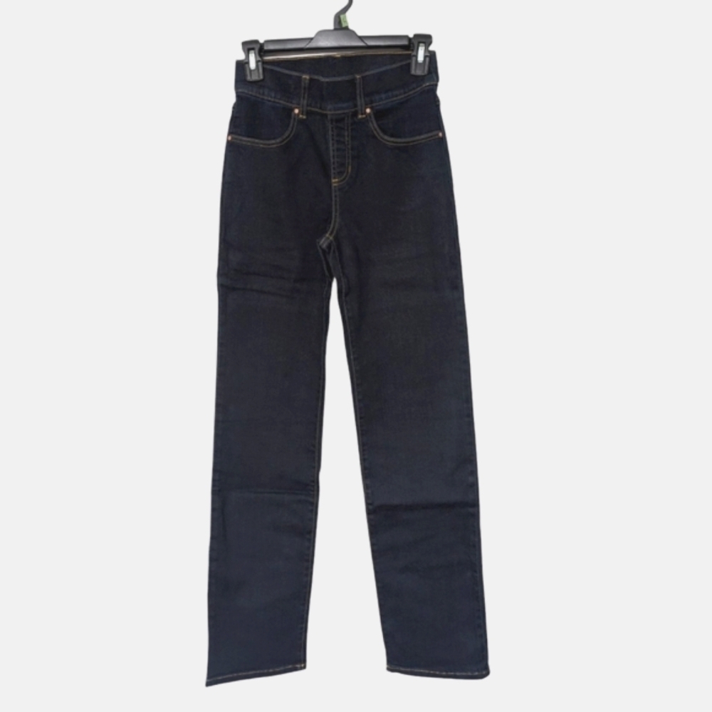 Betabrand Mission High Rise Classic Straight Leg Dark Blue Denim Jeans XS New